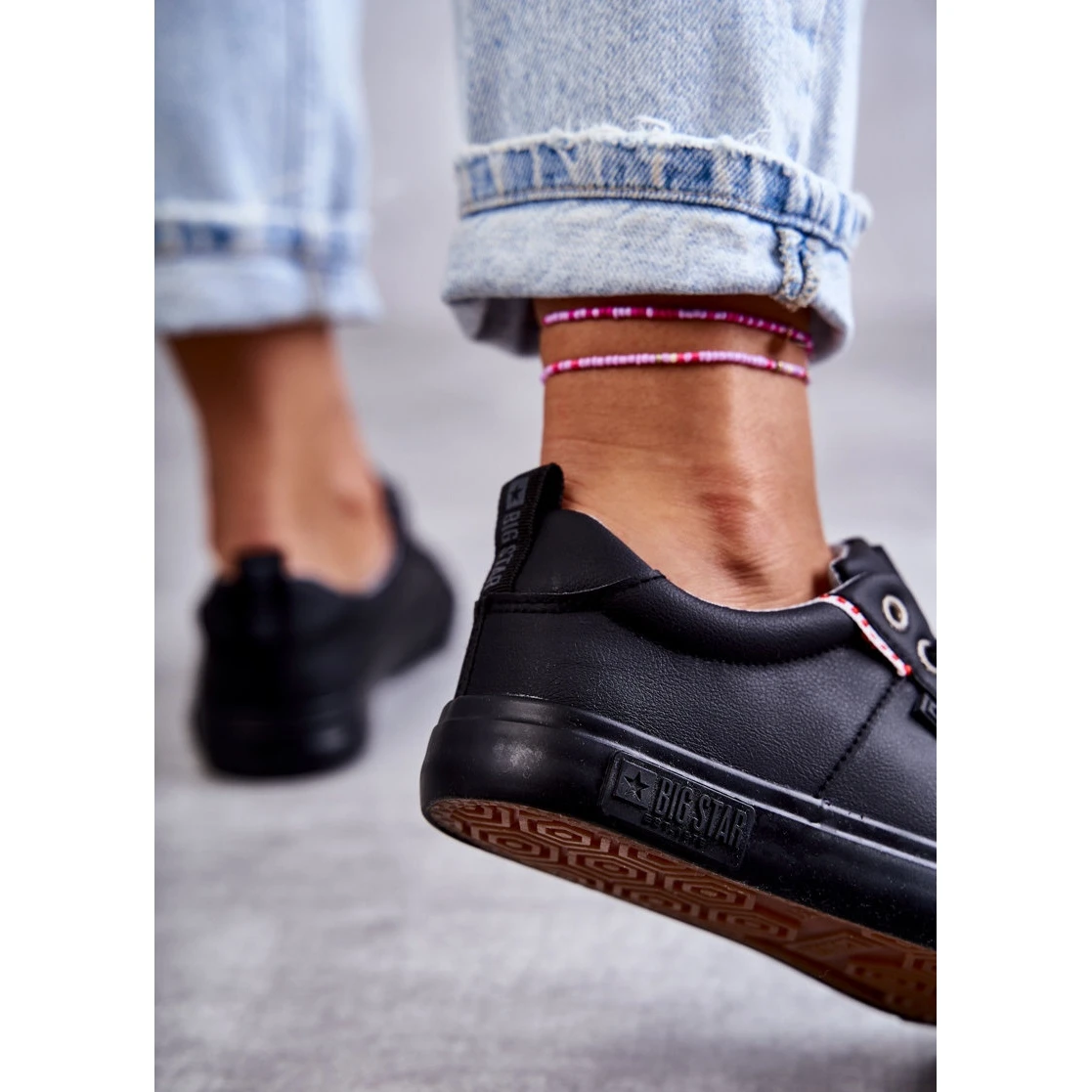 BIG STAR SHOES Baskets Basses En Cuir Pour Femmes Big Star KK274006 Noir Le Noir â Image 6