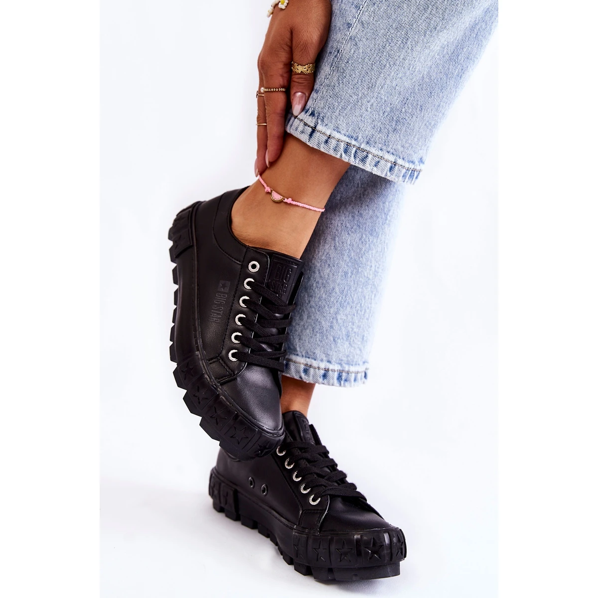 BIG STAR SHOES Baskets En Cuir à La Mode Big Star KK274143 Noir Le Noir – Image 2