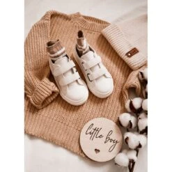 BIG STAR SHOES Baskets En Cuir Pour Enfants Avec Velcro Big Star KK374093 Blanc Blanche