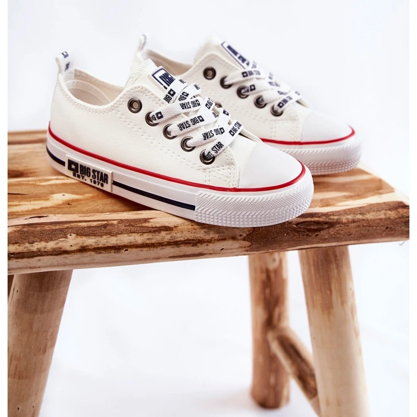 BIG STAR SHOES Baskets En Cuir Pour Enfants Big Star KK374038 Blanc Blanche – Image 2