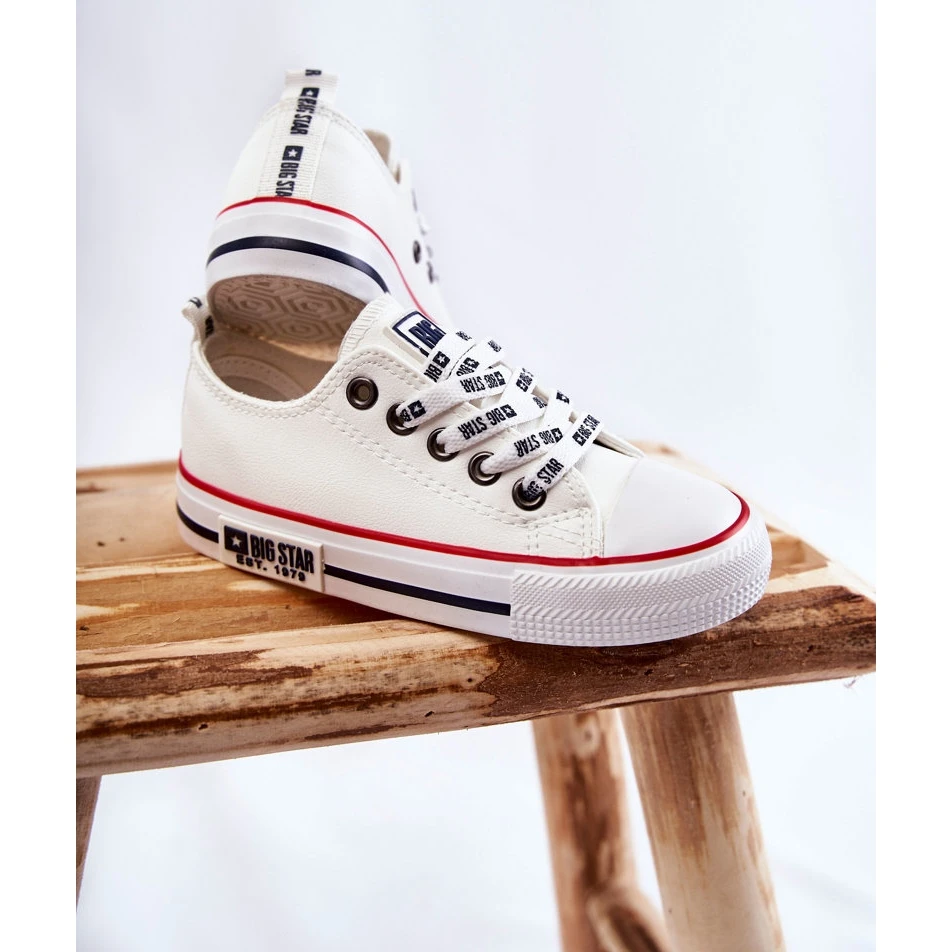 BIG STAR SHOES Baskets En Cuir Pour Enfants Big Star KK374038 Blanc Blanche – Image 3