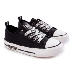 BIG STAR SHOES Baskets En Cuir Pour Enfants Big Star KK374039 Noir Le Noir