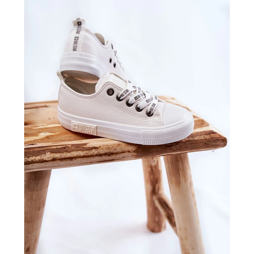 BIG STAR SHOES Baskets En Cuir Pour Enfants Big Star KK374056 Blanc Blanche – Image 3