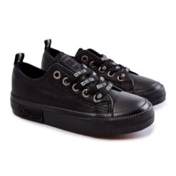 BIG STAR SHOES Baskets En Cuir Pour Enfants Big Star KK374057 Noir Le Noir