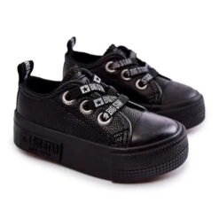 BIG STAR SHOES Baskets En Cuir Pour Enfants Big Star KK374059 Noir Le Noir