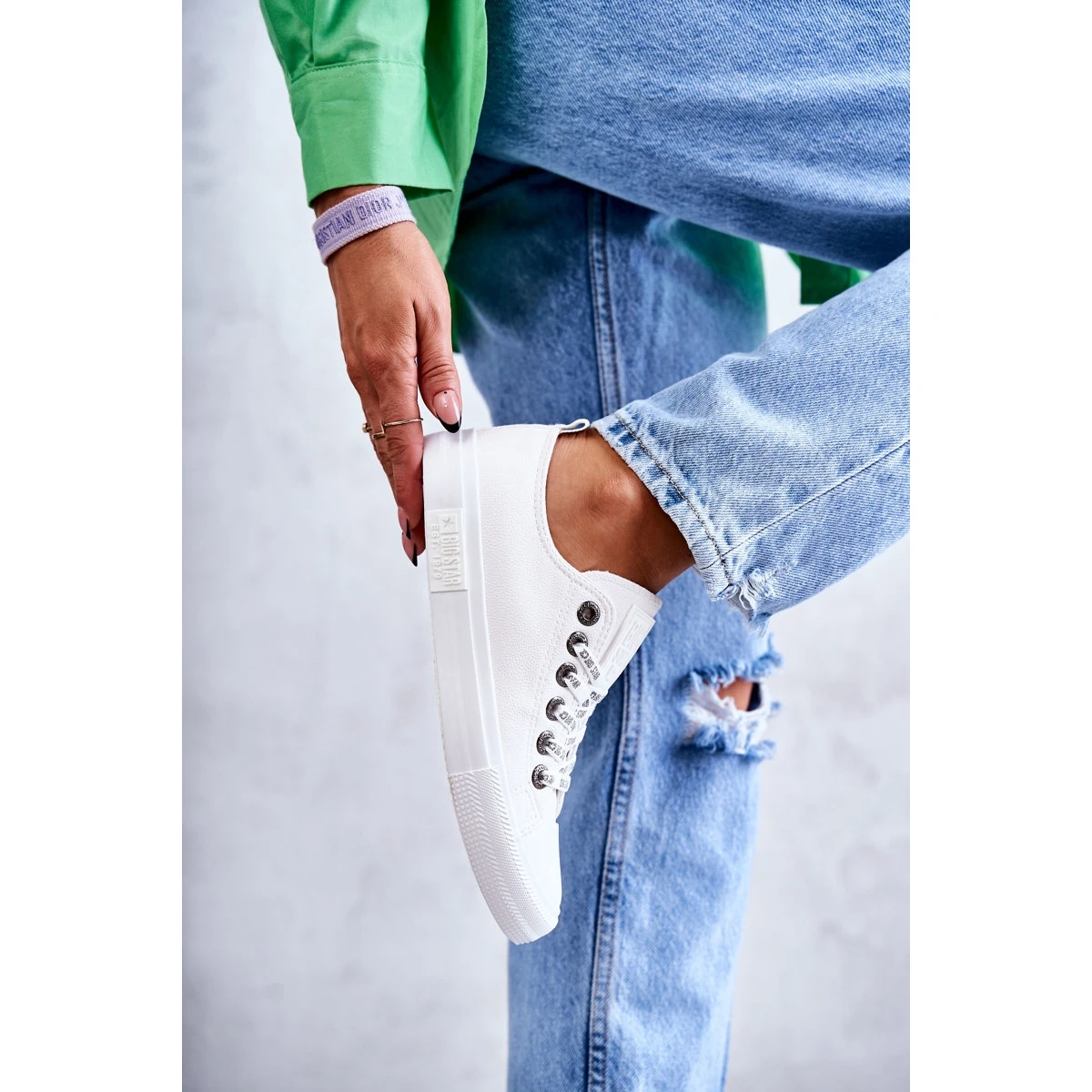 BIG STAR SHOES Baskets En Cuir Pour Femmes Big Star KK274105 Blanc Blanche – Image 2