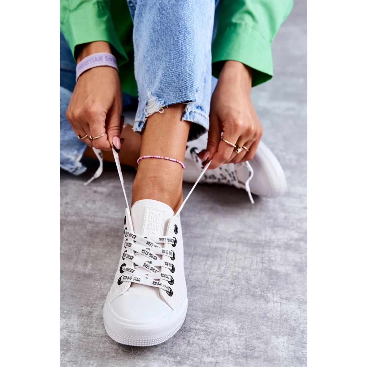 BIG STAR SHOES Baskets En Cuir Pour Femmes Big Star KK274105 Blanc Blanche – Image 4