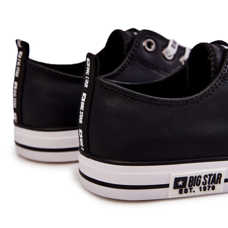 BIG STAR SHOES Baskets En Cuir Pour Hommes Big Star KK174047 Noir Le Noir â Image 5