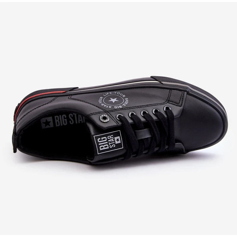 BIG STAR SHOES Baskets En Cuir Pour Hommes Big Star LL174210 Noir Le Noir – Image 3