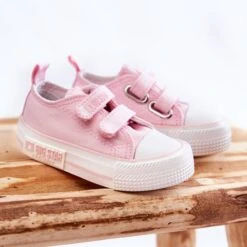 BIG STAR SHOES Baskets Enfant En Tissu Avec Velcro Big Star KK374077 Rose