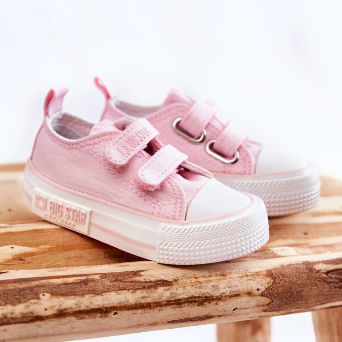 BIG STAR SHOES Baskets Enfant En Tissu Avec Velcro Big Star KK374083 Rose – Image 3