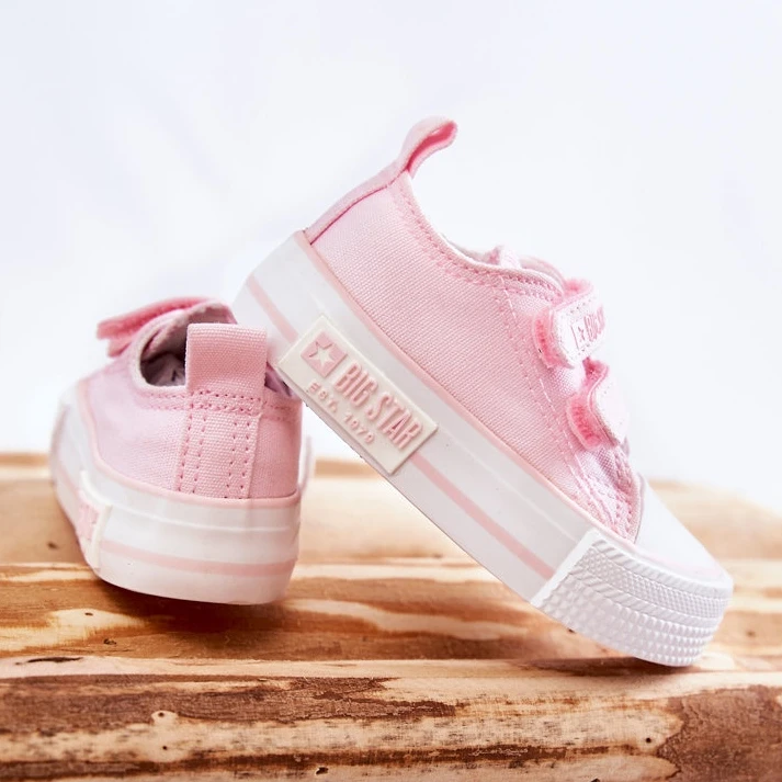 BIG STAR SHOES Baskets Enfant En Tissu Avec Velcro Big Star KK374083 Rose
