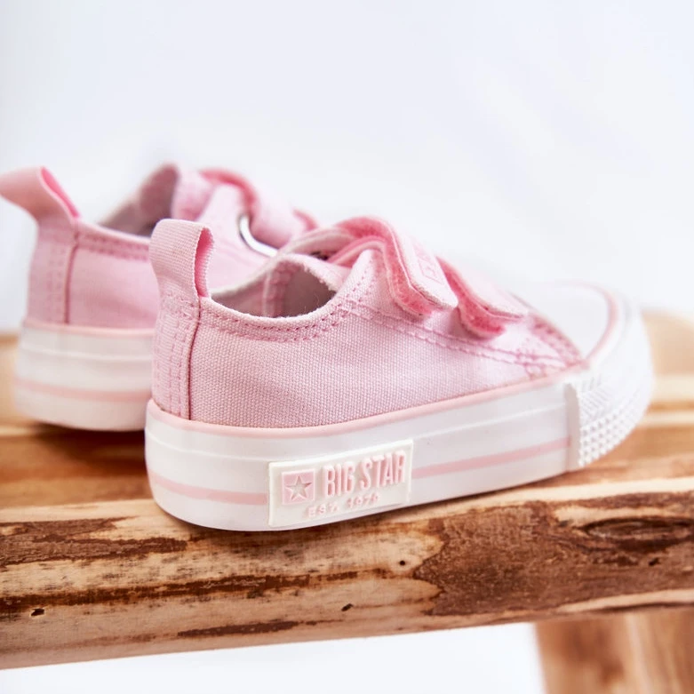 BIG STAR SHOES Baskets Enfant En Tissu Avec Velcro Big Star KK374083 Rose – Image 2