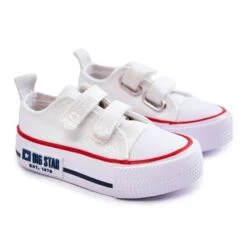 BIG STAR SHOES Baskets Enfant En Tissu Avec Velcro Big Star KK374085 Blanc Blanche