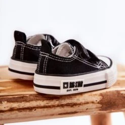 BIG STAR SHOES Baskets Enfant Toile Avec Velcro Big Star KK374080 Noir-Blanc Le Noir
