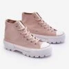 BIG STAR SHOES Baskets Hautes Plateforme Textile Big Star LL274157 Nude Rose