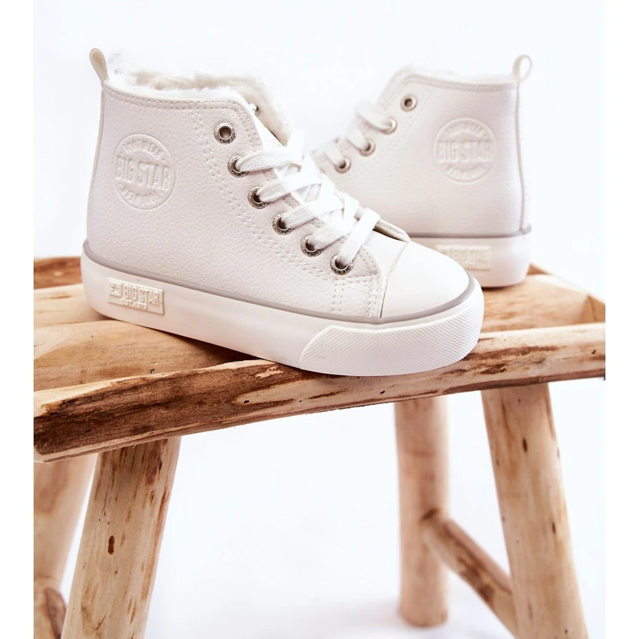 BIG STAR SHOES Baskets Montantes Enfant Big Star KK374227 Blanc Blanche – Image 3