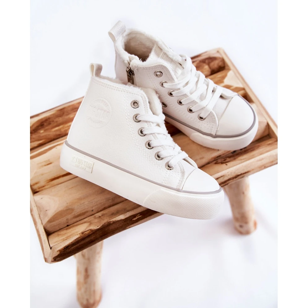 BIG STAR SHOES Baskets Montantes Enfant Big Star KK374227 Blanc Blanche – Image 4