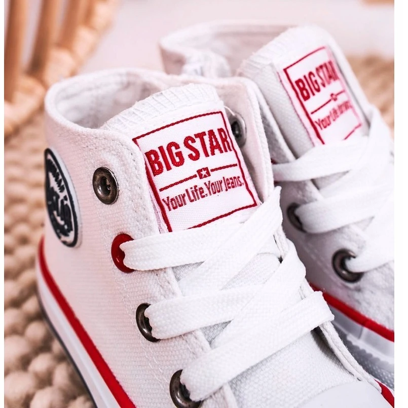 BIG STAR SHOES Baskets Montantes Pour Enfants Avec Fermeture éclair Big Star HH374187 Blanc Blanche Blanche – Image 2