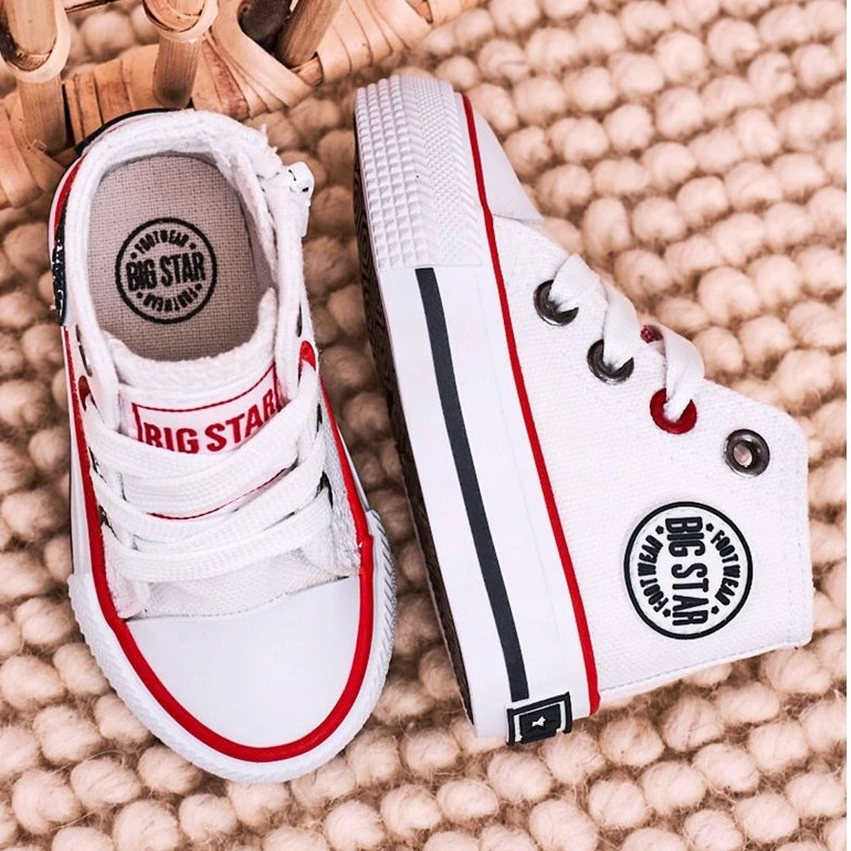 BIG STAR SHOES Baskets Montantes Pour Enfants Avec Fermeture éclair Big Star HH374187 Blanc Blanche Blanche – Image 6