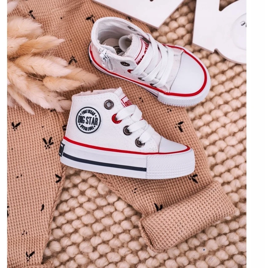 BIG STAR SHOES Baskets Montantes Pour Enfants Avec Fermeture éclair Big Star HH374187 Blanc Blanche Blanche – Image 9