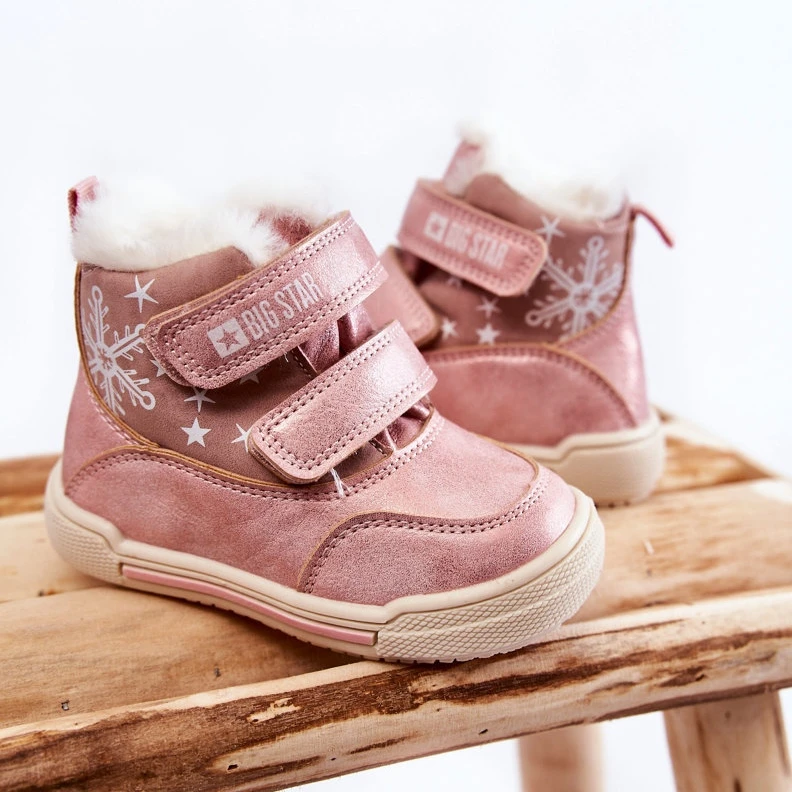 BIG STAR SHOES Bottes Chaudes Enfant Avec Velcro Big Star KK374188 Rose – Image 2