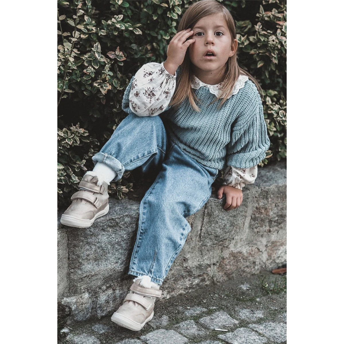 BIG STAR SHOES Bottes Chaudes Enfant Avec Velcro Big Star KK374189 Beige-Or Brun