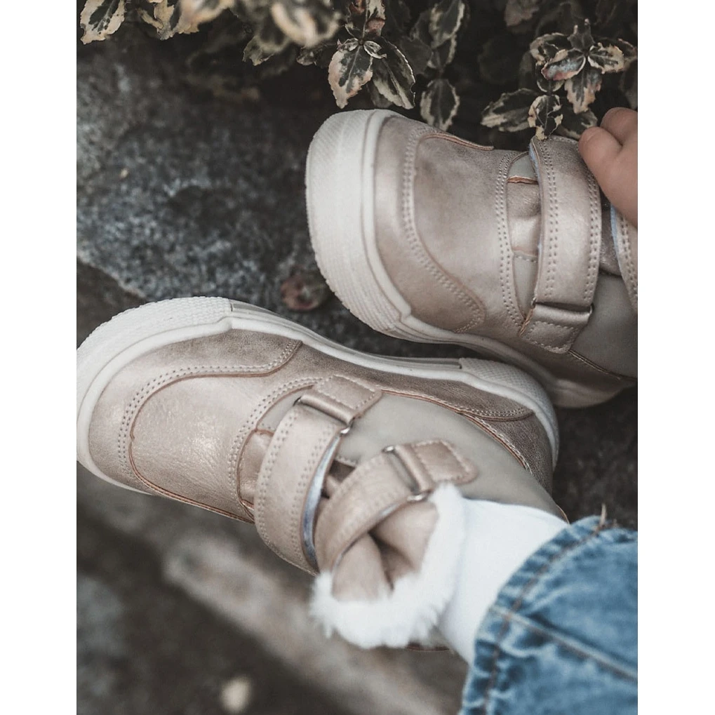 BIG STAR SHOES Bottes Chaudes Enfant Avec Velcro Big Star KK374189 Beige-Or Brun – Image 11