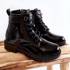 BIG STAR SHOES Bottes Chaudes Laquées Enfant Big Star II374045 Noir Le Noir