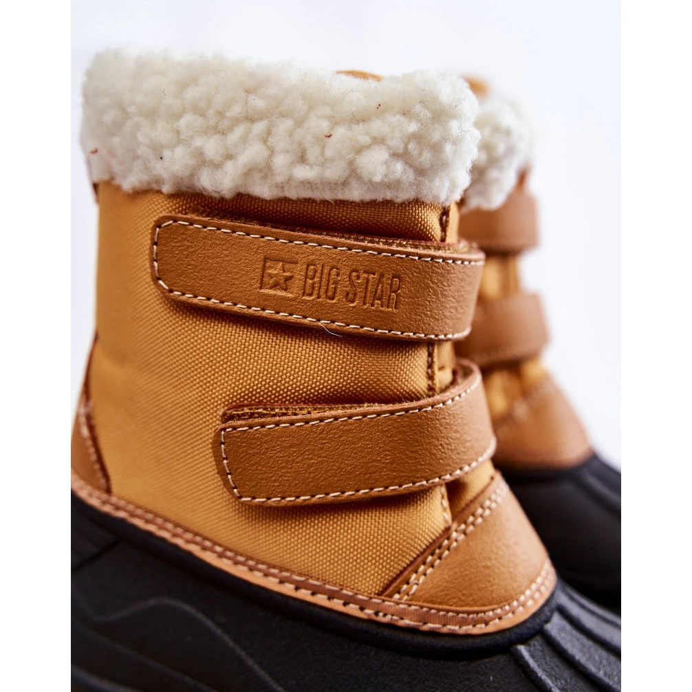 BIG STAR SHOES Bottes De Neige Enfant Sur Velcro Big Star KK374237 Camel Le Noir Orange – Image 4