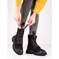 BIG STAR SHOES Bottes En Daim Noir Big Star KK274503 Le Noir