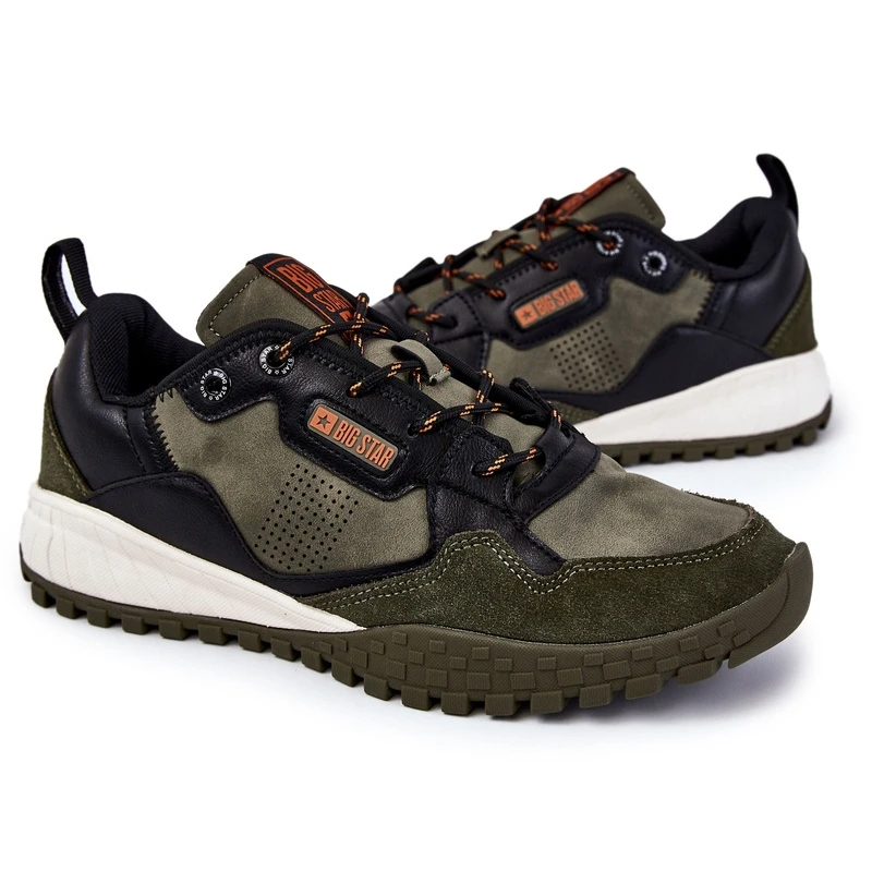 BIG STAR SHOES Chaussures De Sport Classiques Pour Hommes En Mousse à Mémoire De Forme Big Star KK174272 Vert Le Noir – Image 2