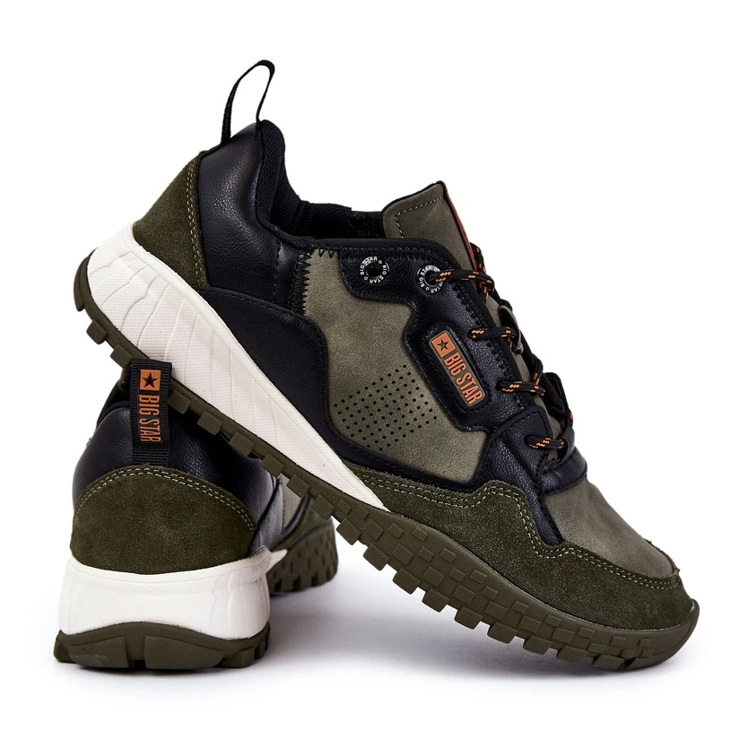 BIG STAR SHOES Chaussures De Sport Classiques Pour Hommes En Mousse à Mémoire De Forme Big Star KK174272 Vert Le Noir – Image 4