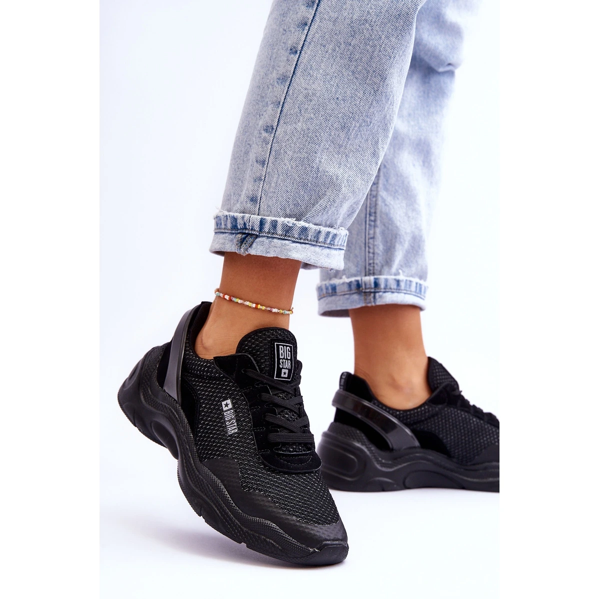 BIG STAR SHOES Chaussures De Sport En Tissu Pour Femme Système De Mousse à Mémoire De Forme Big Star LL274A065 Noir Le Noir – Image 2