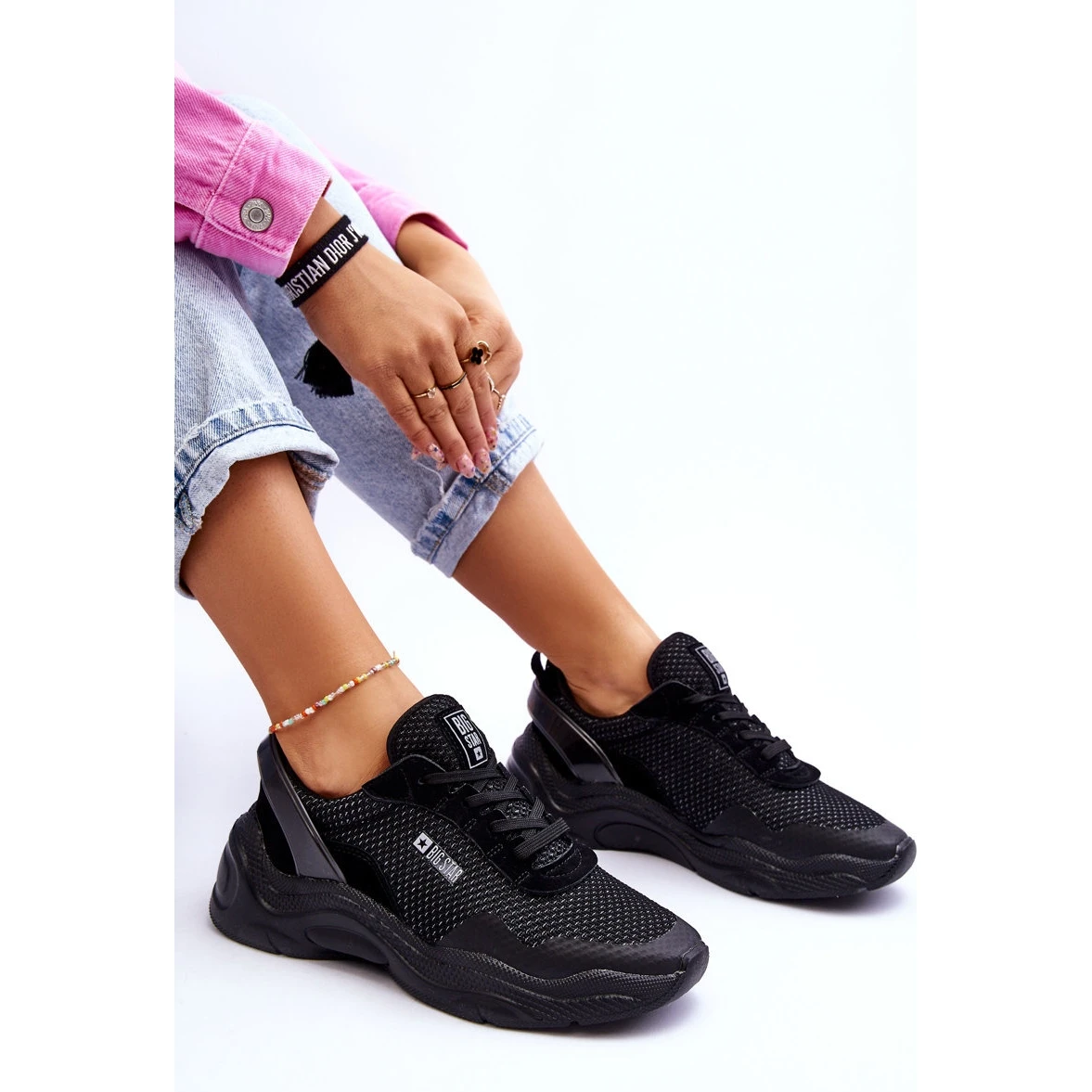 BIG STAR SHOES Chaussures De Sport En Tissu Pour Femme Système De Mousse à Mémoire De Forme Big Star LL274A065 Noir Le Noir – Image 6