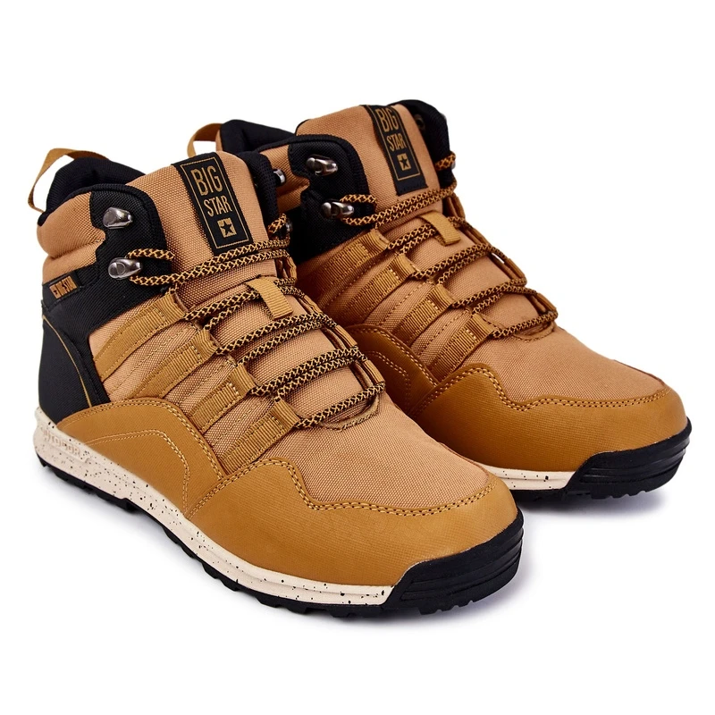 BIG STAR SHOES Chaussures Trekking Hautes Femme Big Star KK274609 Camel Beige Le Noir Jaune – Image 4