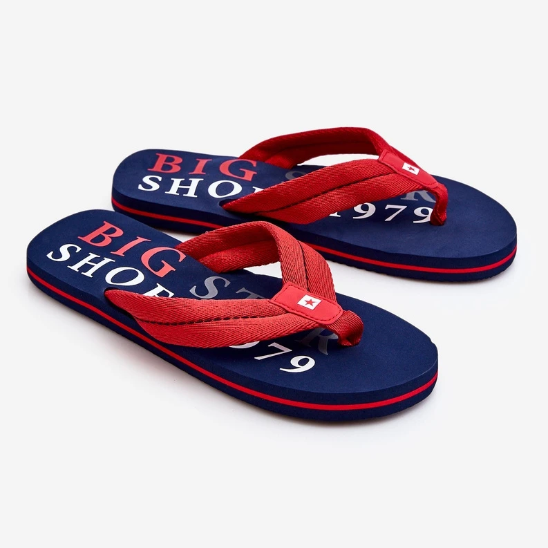 BIG STAR SHOES Tongs Homme Big Star LL174613 Rouge Bleu Marin – Image 2
