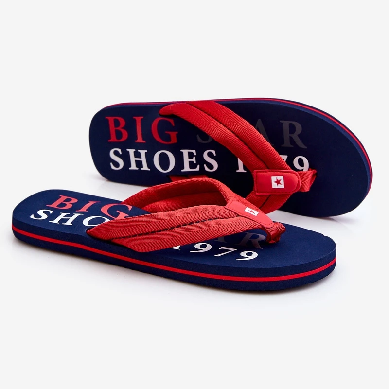 BIG STAR SHOES Tongs Homme Big Star LL174613 Rouge Bleu Marin – Image 3