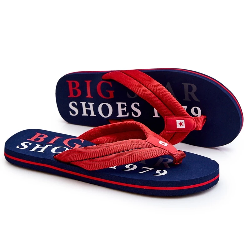 BIG STAR SHOES Tongs Homme Big Star LL174613 Rouge Bleu Marin – Image 5