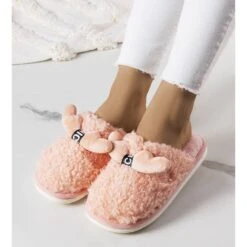 BM Babouches Roses à Fourrure De Chez Rosny