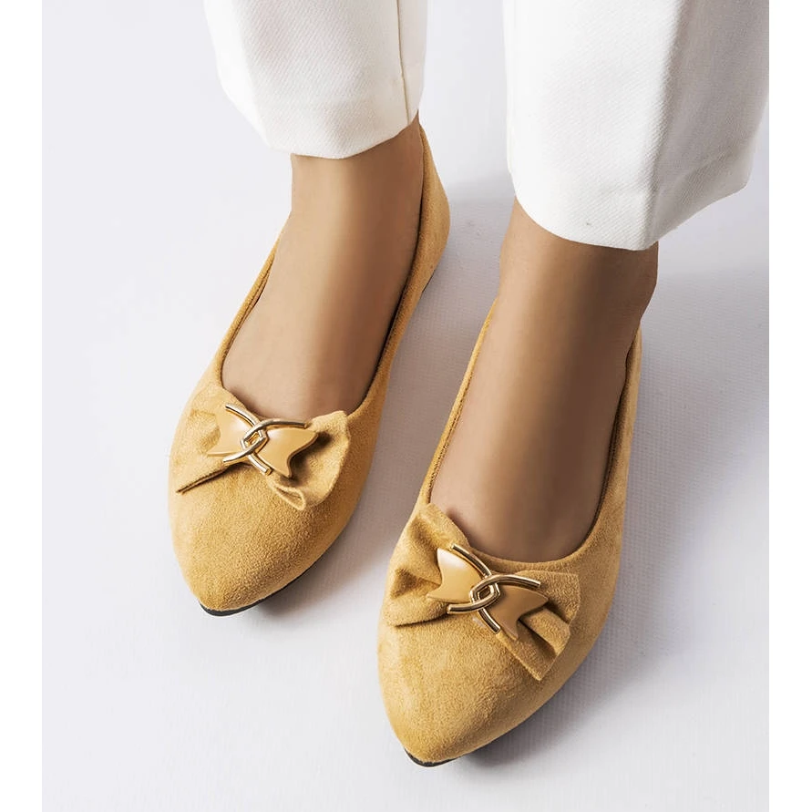 BM Ballerines à Bout Pointu Beige Jetté – Image 2