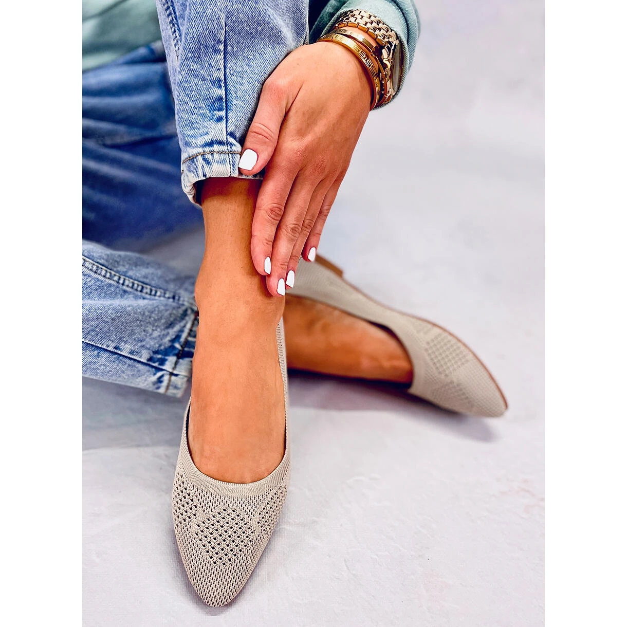 BM Ballerines Ajourées Forlani Beige – Image 3