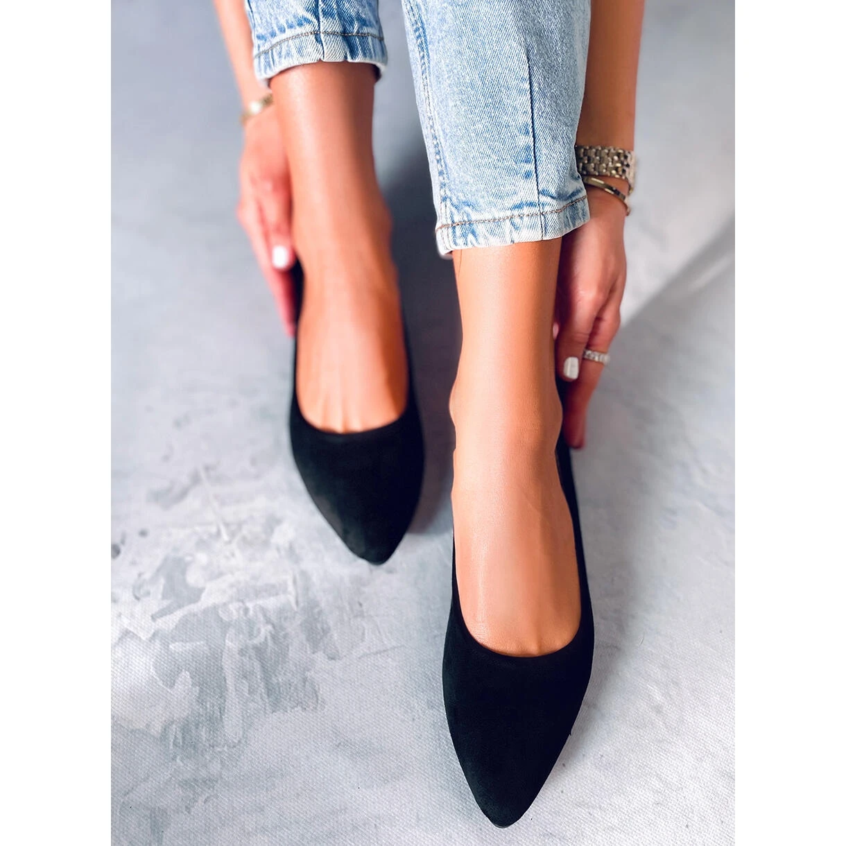 BM Ballerines Avec Insert En Cuir Keys Noir Le Noir – Image 3