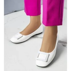 BM Ballerines Blanches à Boucle Sheller