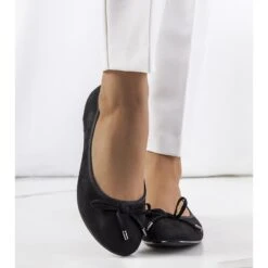BM Ballerines En Daim Noir Elmira Le Noir