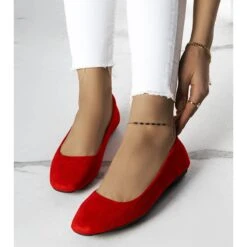BM Ballerines En Daim Rouge Jules