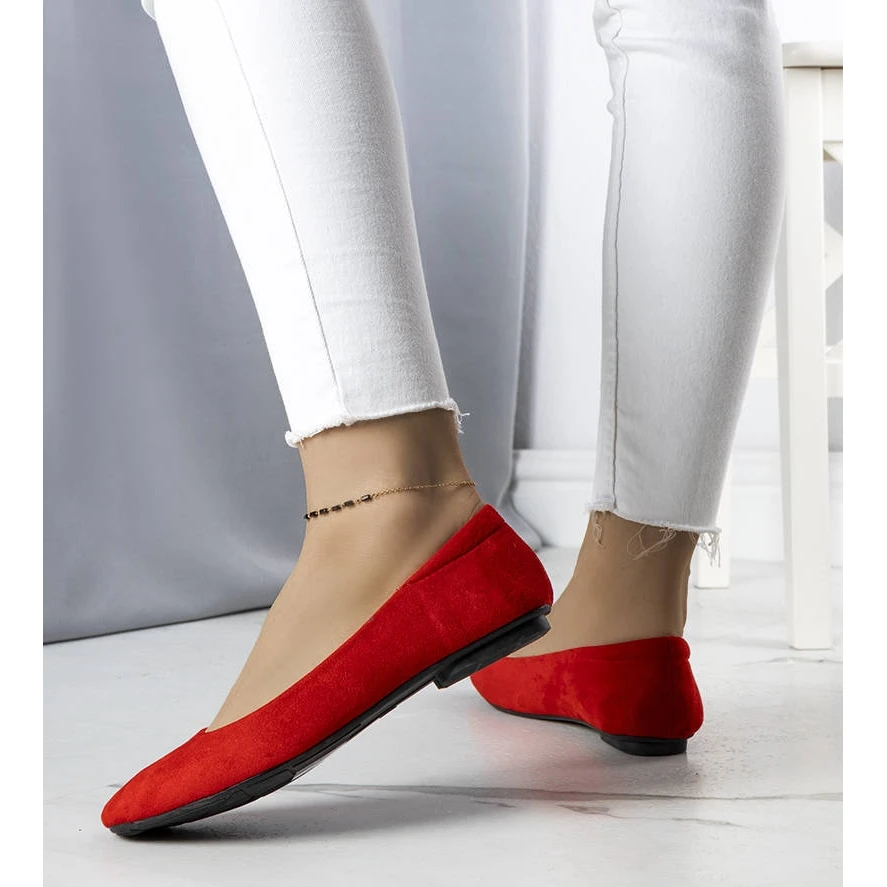 BM Ballerines En Daim Rouge Jules – Image 2