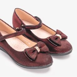 BM Ballerines Enfant Rouges à Nœud Tienne Le Noir