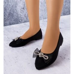 BM Ballerines Noires à Nœud Et Strass LaGarde Le Noir