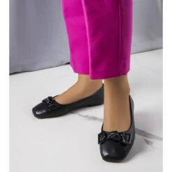 BM Ballerines Noires à Nœud Tabitha Le Noir